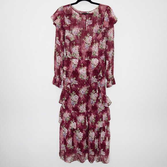 LoveShackFancy Sonia Silk Floral Midi Dress K31 - Picture 6 of 11